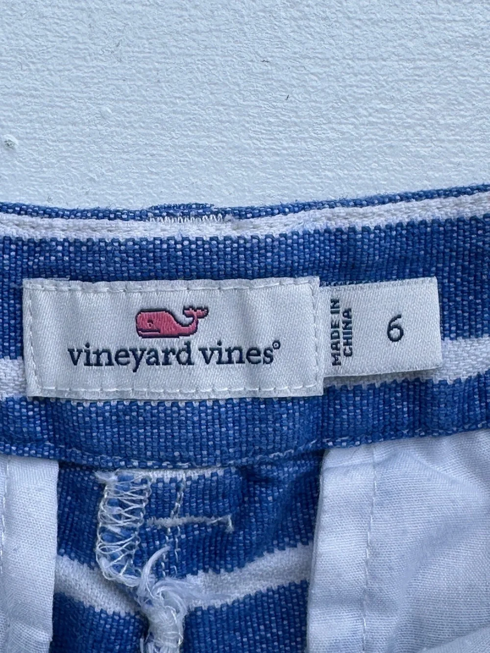 Vineyard Vines Striped Linen Cotton Blend Shorts size 6